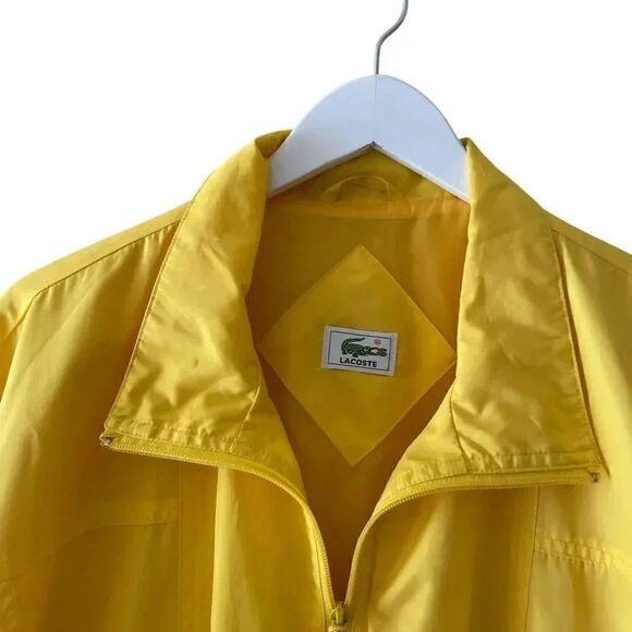Lacoste Unisex Yellow Sportswear Outwear Wind Jacket Oversized Zipper SZ L - Picture 6 of 12